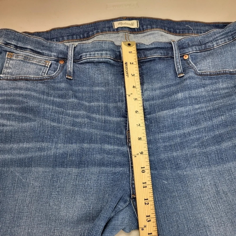 Madewell 9" High Rise Rip and Repair Edition Skinny Blue Denim Jeans Sz 36 - Picture 9 of 16